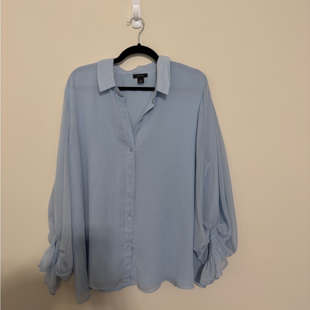 Halogen Light Blue Button-Down Blouse - image 1
